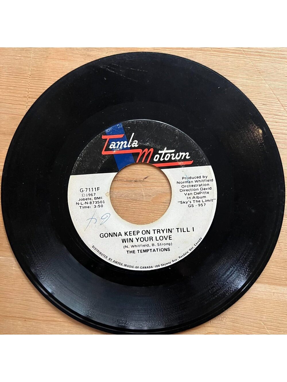 The Temptations-Gonna keep on Tryin' till I Win yourLove/Superstar 45rpm VG+ R14